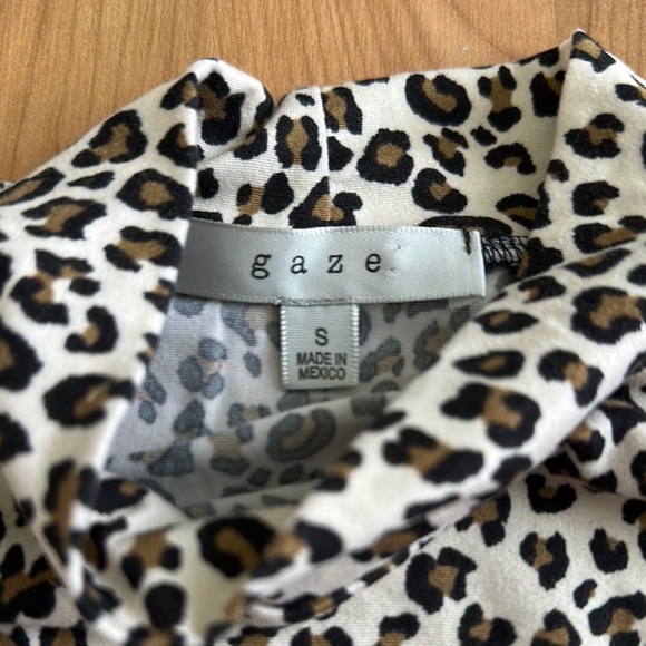 Gaze Cheetah Print High Neck Bodysuit - Picture 3 of 7